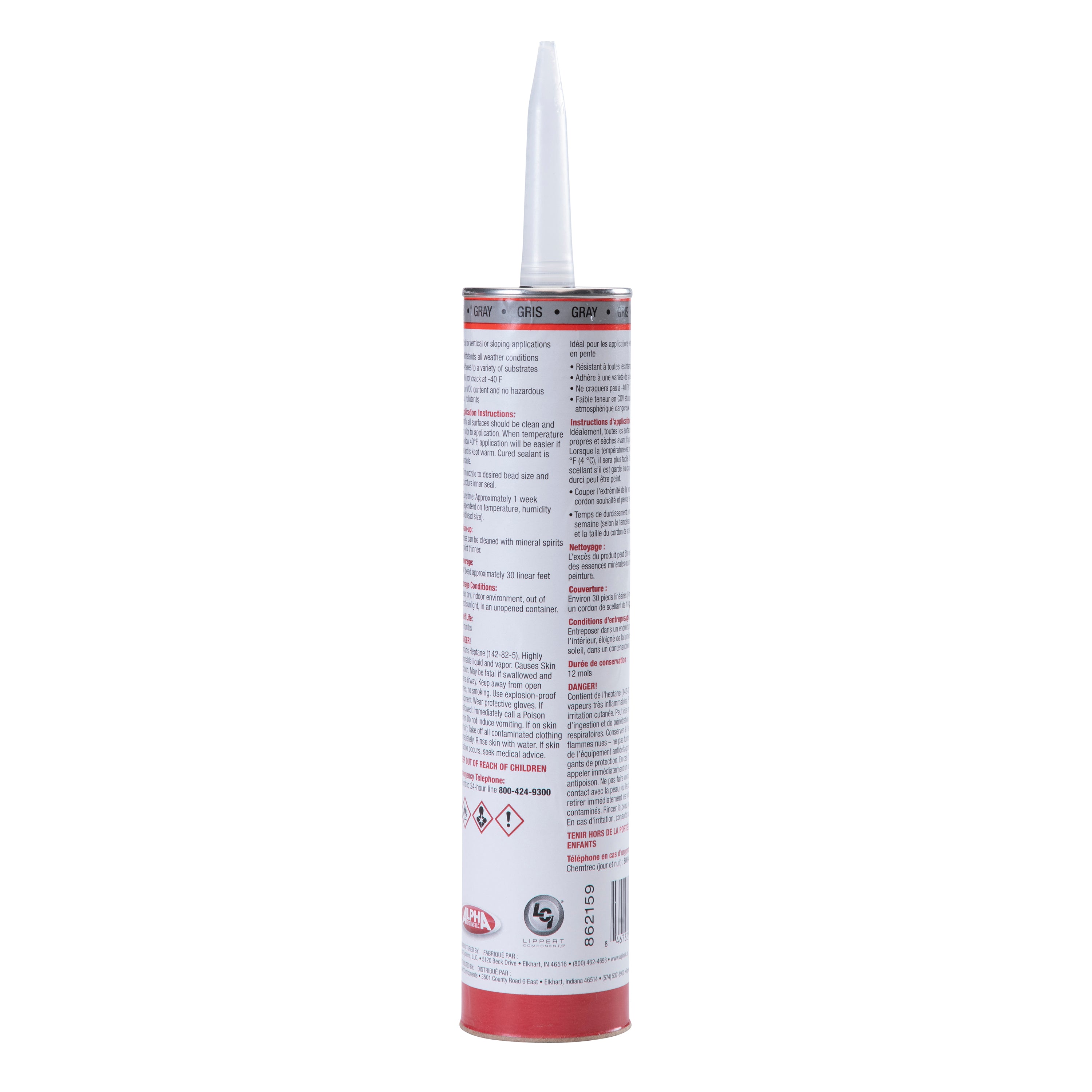 1010 Low VOC Non-Sag Sealant, Gray (10.3 Oz. Tube)