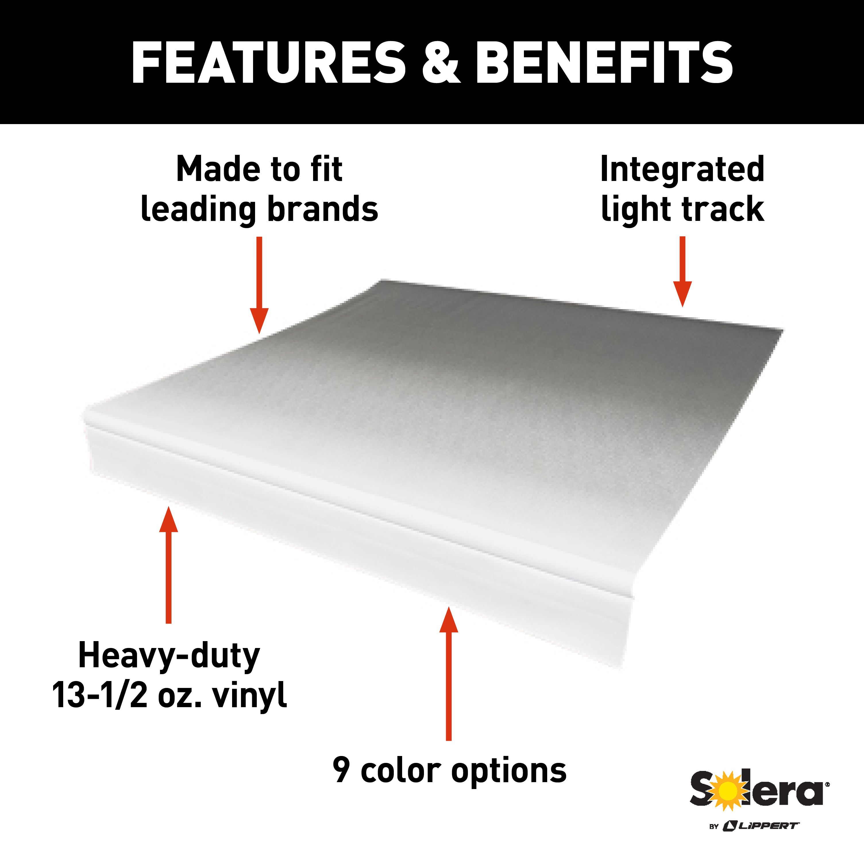 Universal Vinyl Fabric for 15' Patio Awning - Black Fade (Retail Box)