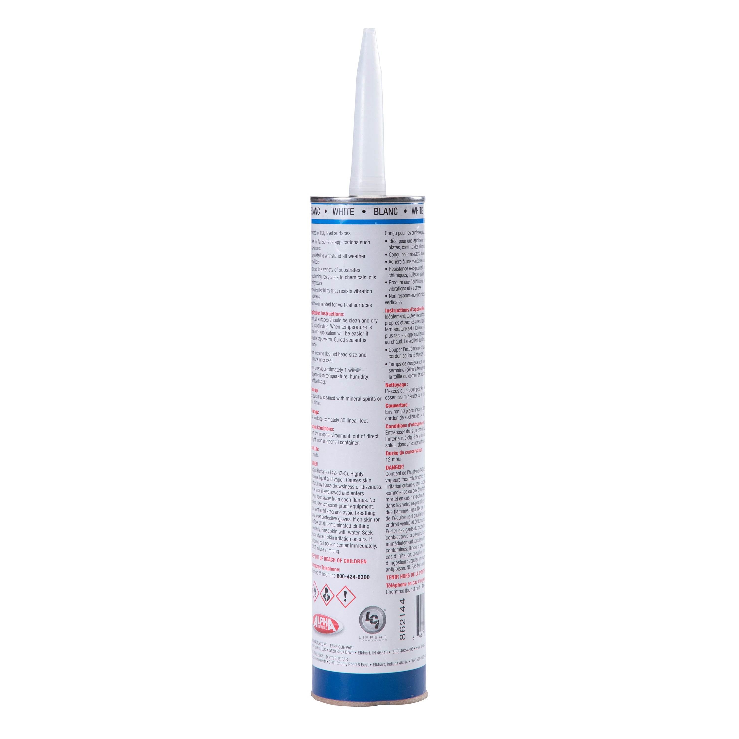 1021 Low VOC Self-Leveling Lap Sealant, White (10.3 Oz. Tube)