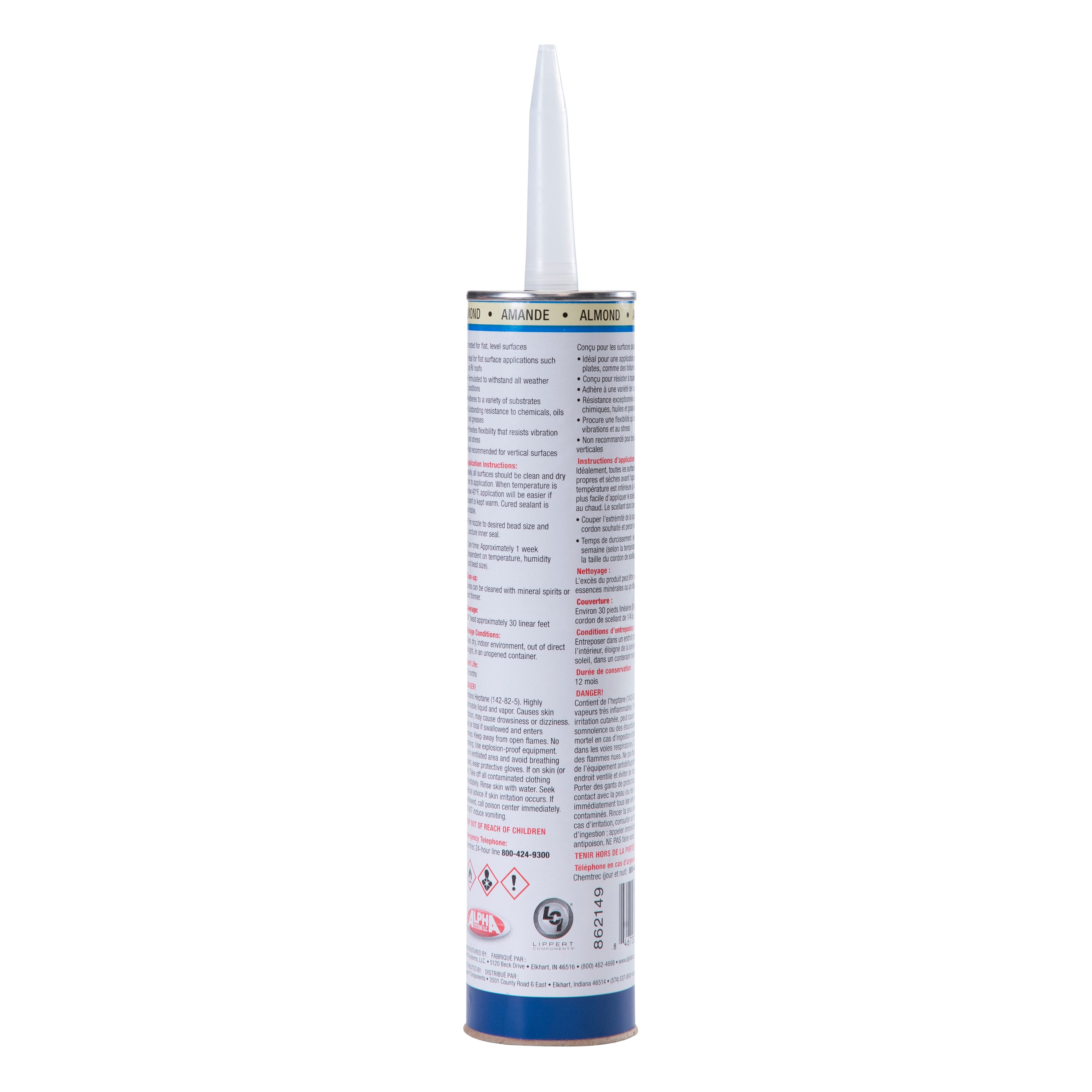 1021 Low VOC Self-Leveling Lap Sealant, Almond (10.3 Oz. Tube)