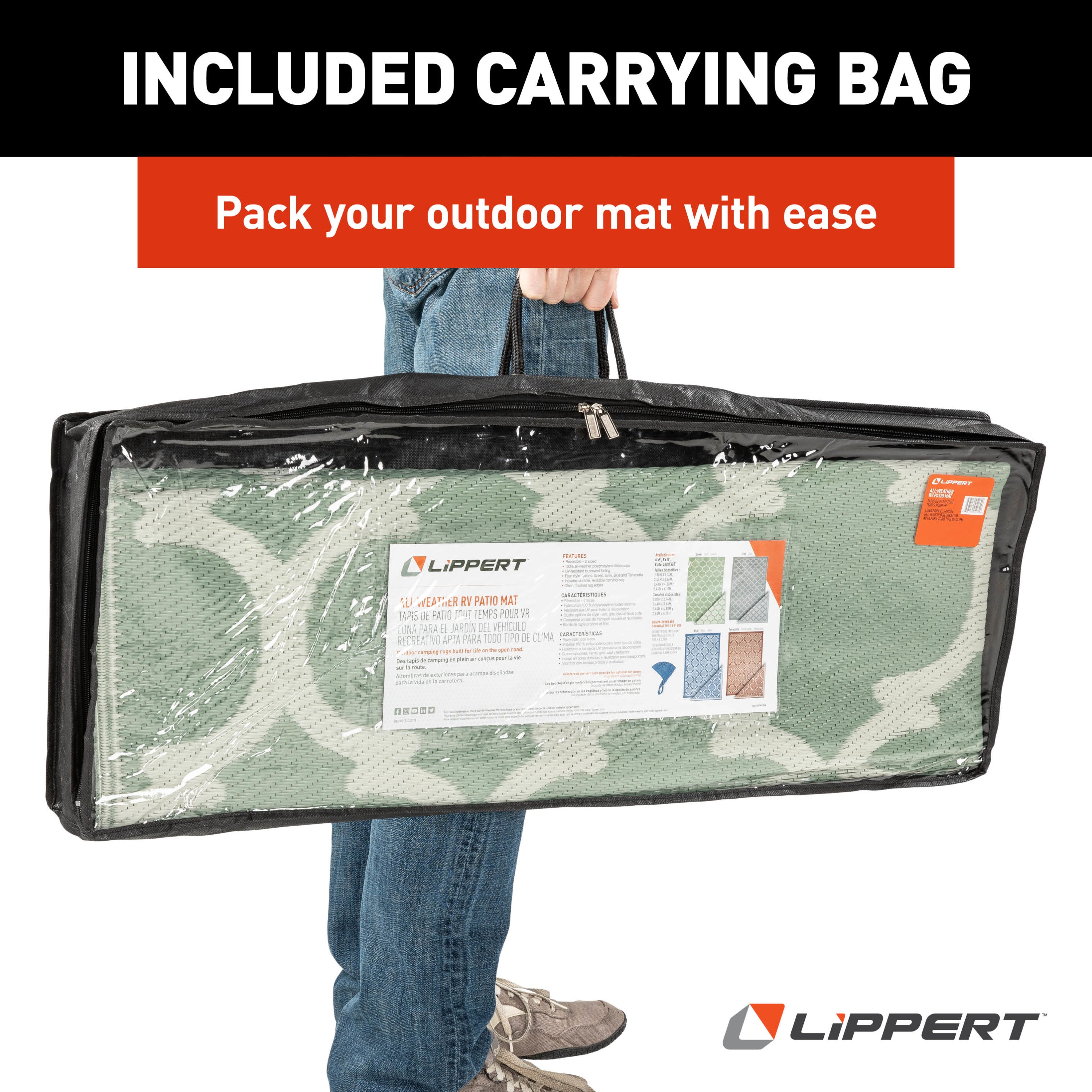 All Weather Patio Mat - 8' x 20' (Blue)