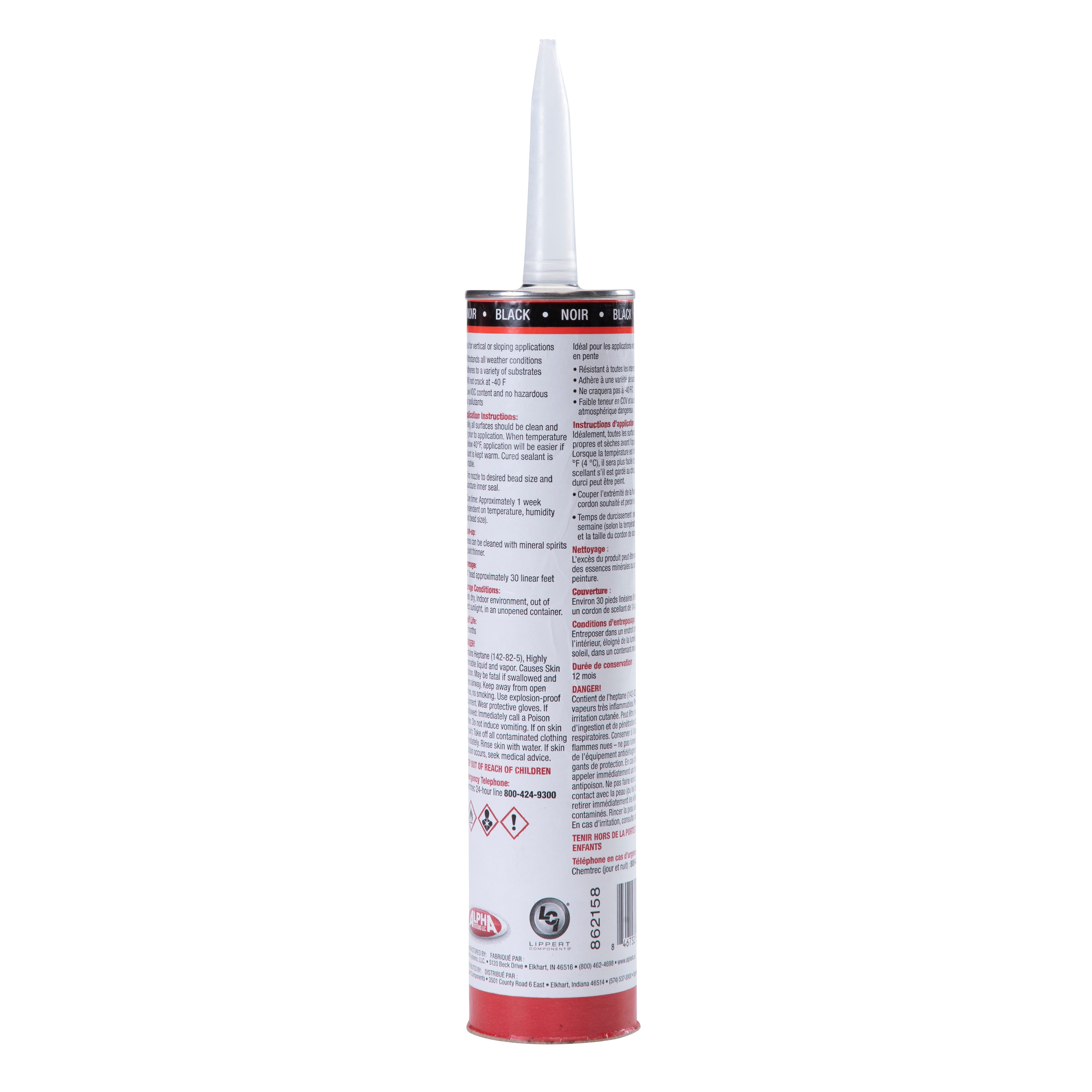 1010 Low VOC Non-Sag Sealant, Black (10.3 Oz. Tube)