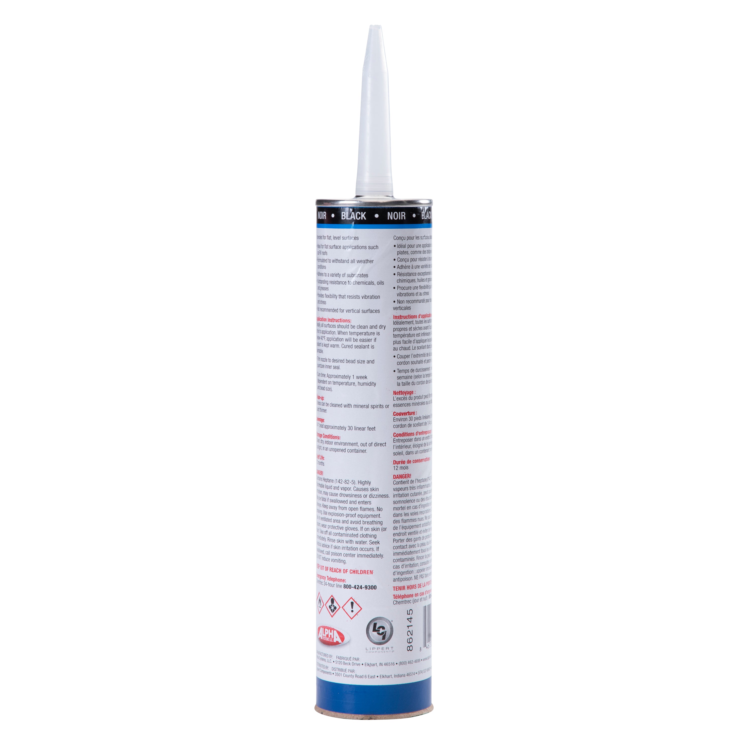 1021 Low VOC Self-Leveling Lap Sealant, Black (10.3 Oz. Tube)