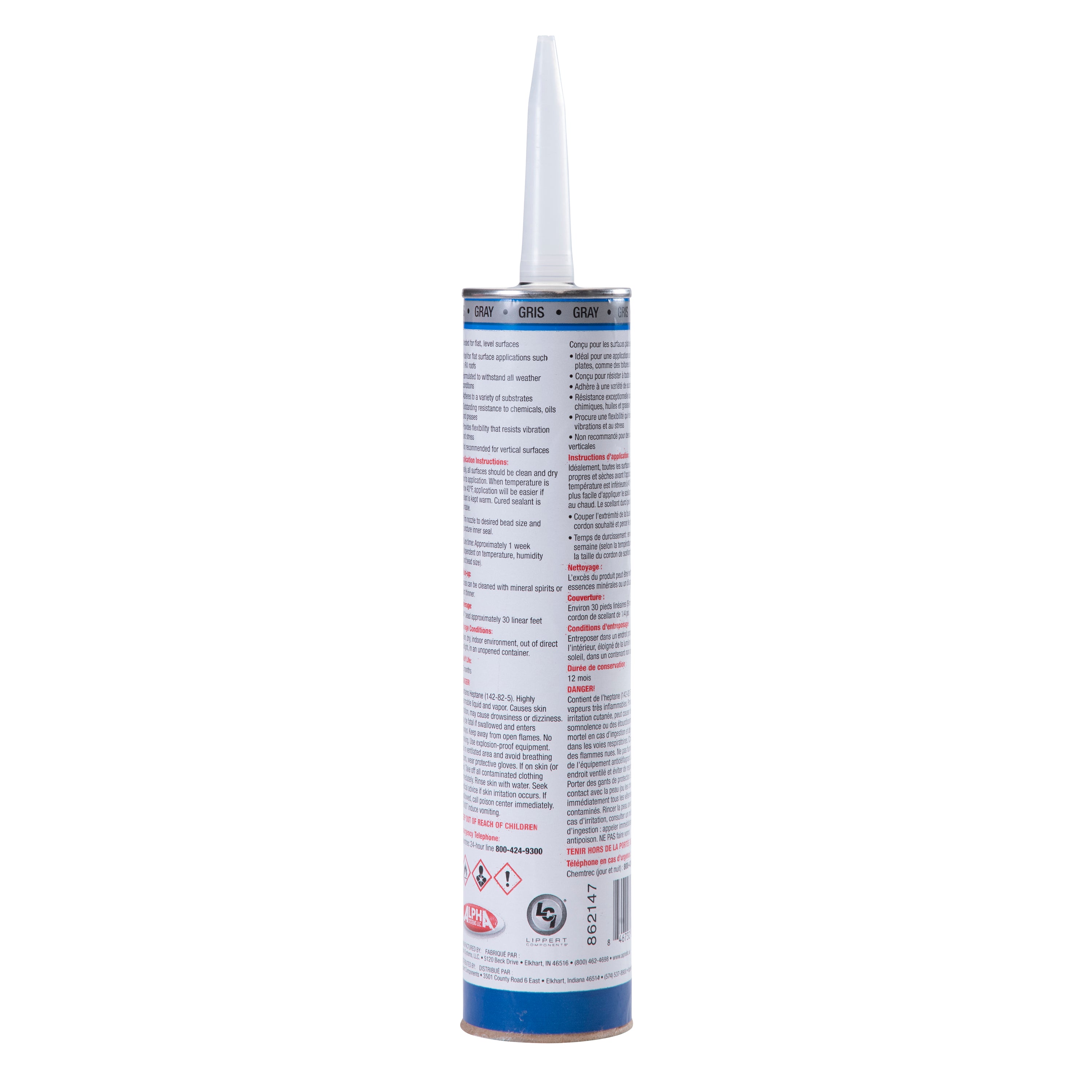 1021 Low VOC Self-Leveling Lap Sealant, Gray (10.3 Oz. Tube)
