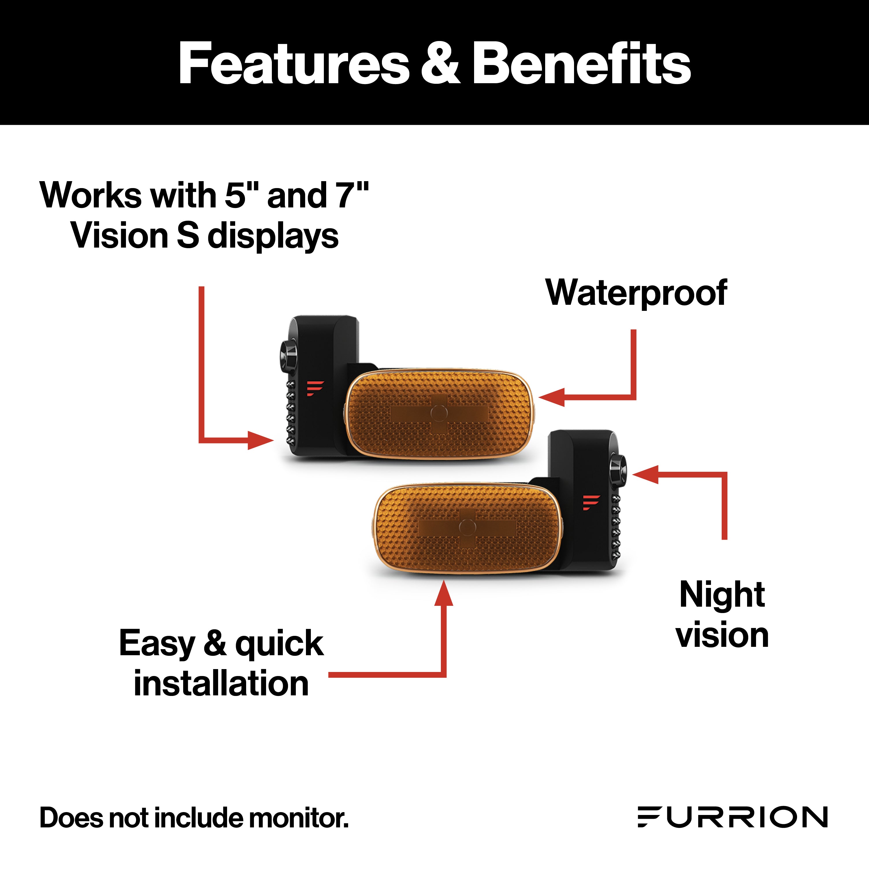 Furrion Vision S® Side RV Cameras with Amber Marker Lights - 1 Pair #FCE48TASH