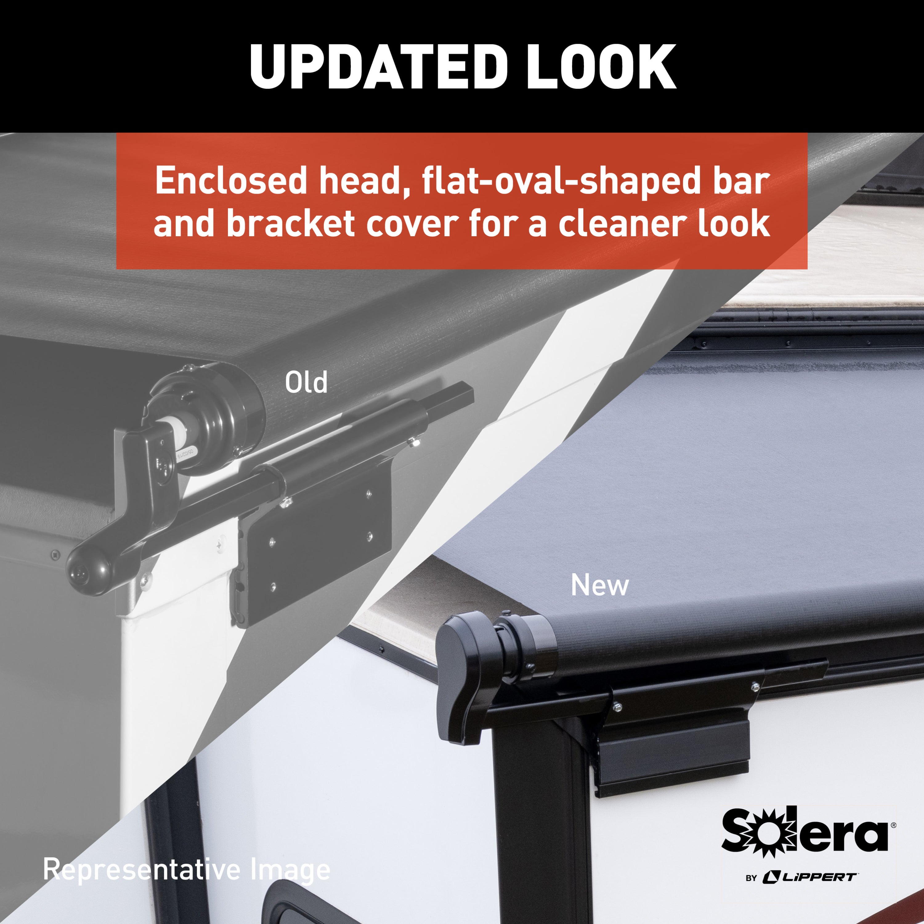 Solera® 5000 Series Slide Topper Awning, Black - 7'6'' (7'1'' Fabric) #V000165062