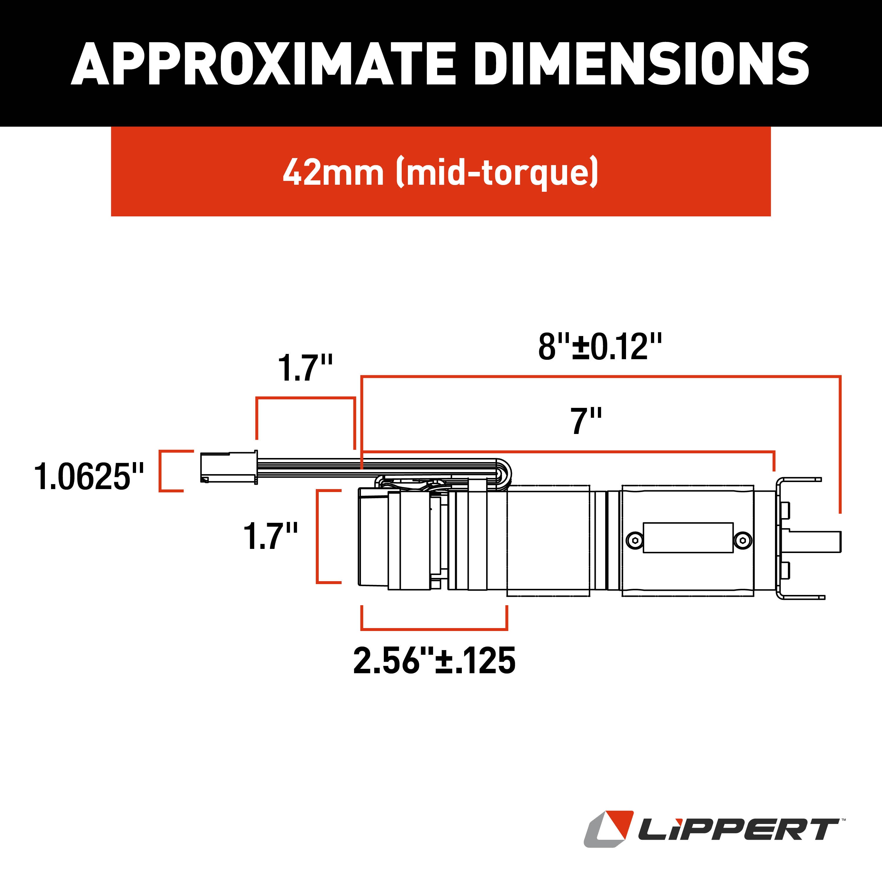 Slide-Out Mid Torque 42mm Motor with Brake; .276 D-CUT