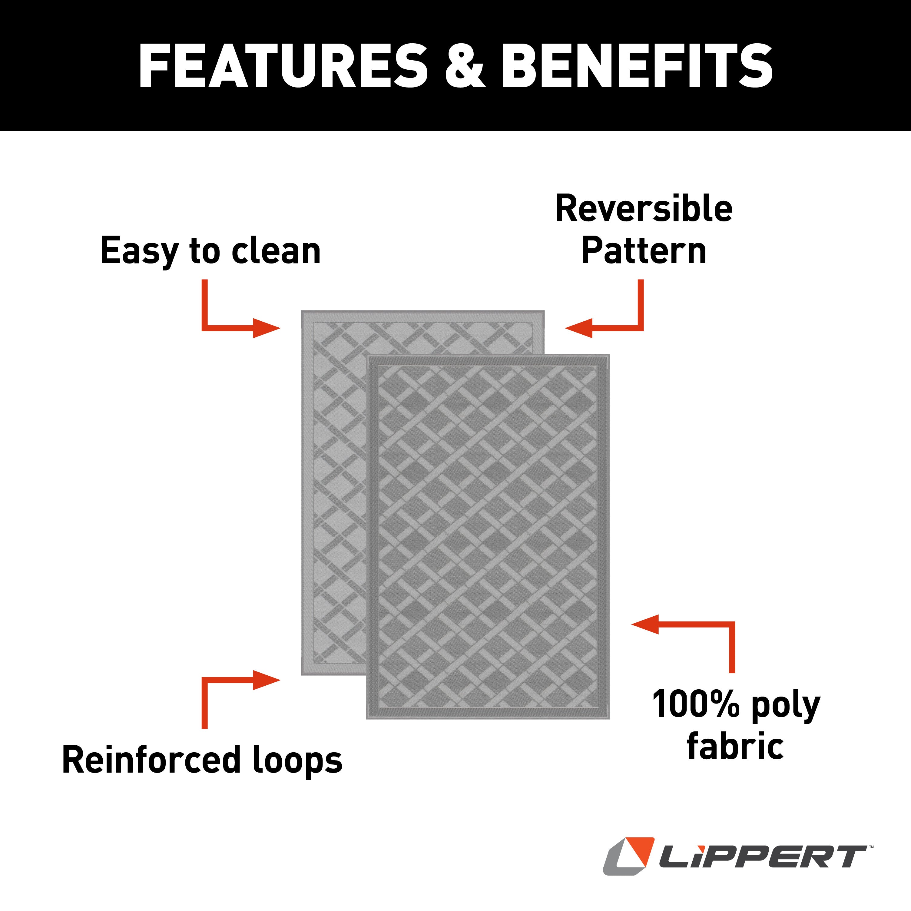 All Weather Patio Mat - 8' x 12' (Gray)