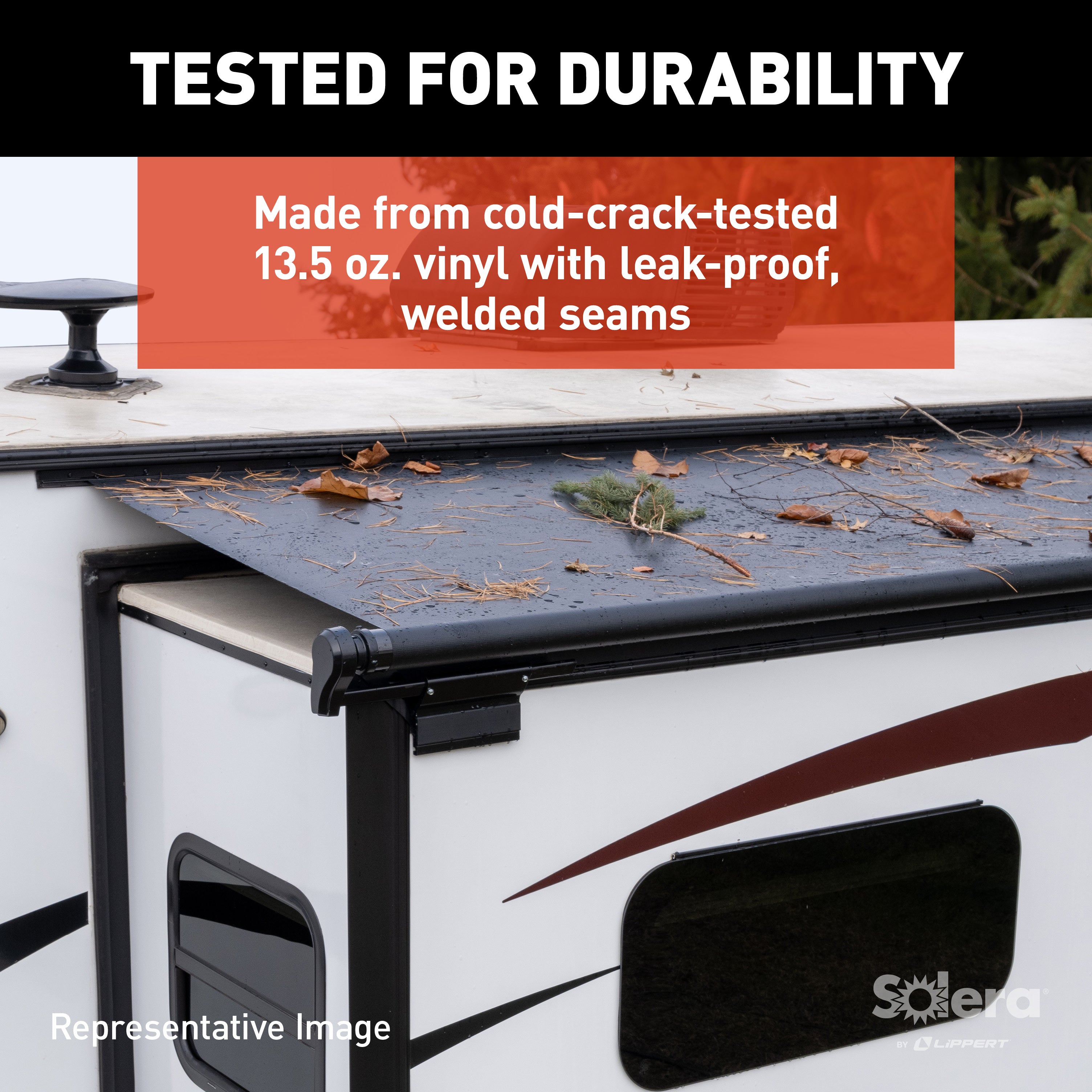 Solera® 5000 Series Slide Topper Awning, Black - 7'6'' (7'1'' Fabric) #V000165062
